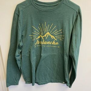 Avalanche Forest Green Long-Sleeve Tee with Yellow Mountain Graphic